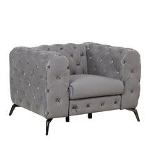 Load image into Gallery viewer, 40.5&quot; Velvet Upholstered Accent Sofa,Modern Single Sofa Chair with Button Tufted Back,Modern Single Couch for Living Room,Bedroom,or Small Space,Gray
