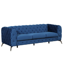 Load image into Gallery viewer, 85.5&quot; Velvet Upholstered Sofa with Sturdy Metal Legs,Modern Sofa Couch with Button Tufted Back, 3 Seater Sofa Couch for Living Room,Apartment,Home Office,Blue
