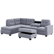 Load image into Gallery viewer, Orisfur. Modern Sectional Sofa with Reversible Chaise, L Shaped Couch Set with Storage Ottoman and Two Cup Holders for Living Room
