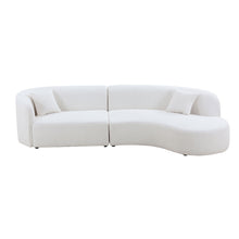 Load image into Gallery viewer, Luxury Modern Style Living Room Upholstery Curved Sofa with Chaise 2-Piece Set, Right Hand Facing Sectional,  Boucle Couch, White
