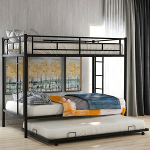 Twin over Twin Bunk Bed with Trundle, Black(OLD SKU:MF192387AAB)