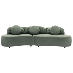 103.9" Modern Living Room Sofa Lamb Velvet Upholstered Couch Furniture for Home or Office, Green