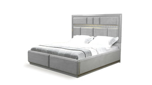 Da Vinci Modern Style King Bed Made with Wood in Gray