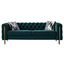 Load image into Gallery viewer, Chesterfield Modern Tufted Velvet Living Room Sofa, 84.25&#39;&#39;W Couch,Green
