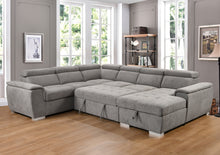 Load image into Gallery viewer, 125&quot; Modern U Shaped 7-seat Sectional Sofa Couch with Adjustable Headrest, Sofa Bed with Storage Chaise-Pull Out Couch Bed for Living Room ,Light Gray
