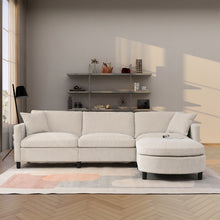 Load image into Gallery viewer, 107.87&#39;Sectional Sofa Couch With 1 Ottoman,Seat Cushion and Back Cushion Removable
