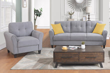 Load image into Gallery viewer, Modern Living Room Sofa Set Linen Upholstered Couch Furniture for Home or Office ,Light Grey-Blue,(1+3-Seat,Old Sku:SG000371AAA)
