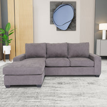 Load image into Gallery viewer, Grey L Shaped Sectional Sofas for Living Room, Modern Reversible Sectional Couches for Bedrooms, Apartment with Solid Wood Frame (Polyester Nylon)
