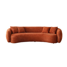 Load image into Gallery viewer, 102&#39;&#39; 5-Seater Boucle Sofa Modern Sectional Half Moon Leisure Couch Curved Sofa Teddy Fleece Orange
