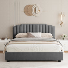 Load image into Gallery viewer, LIFT UP QUEEN SIZE BED VELVET GREY
