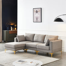 Load image into Gallery viewer, ADF Living Room Furniture Modern Leisure L Shape Couch Grey Fabric
