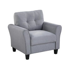 Load image into Gallery viewer, 35&quot; Modern Living Room Armchair Linen Upholstered Couch Furniture for Home or Office ,Light Grey-Blue,(1-Seat,Old Sku:WF288517AAC)
