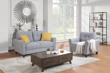 Load image into Gallery viewer, Modern Living Room Sofa Set Linen Upholstered Couch Furniture for Home or Office ,Light Grey-Blue,(1+2 Seat,Old Sku:SG000365AAA)
