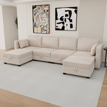 Load image into Gallery viewer, UNITED WE WIN Modular Sectional Sofa U Shaped Modular Couch with Reversible Chaise Modular Sofa Sectional Couch with Storage Seats
